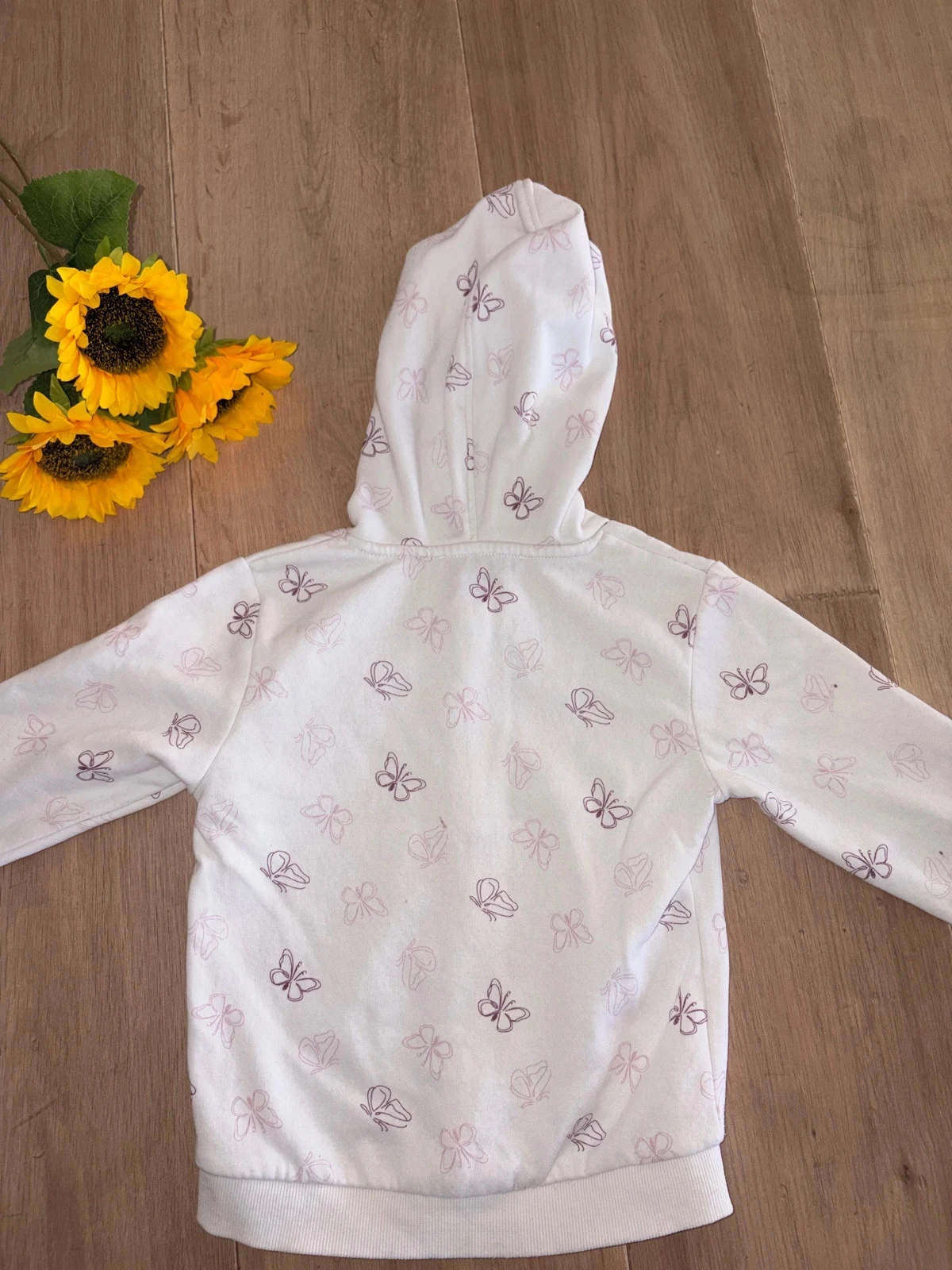 White zip-up vest with butterflies FPC size 5 years – photo 3